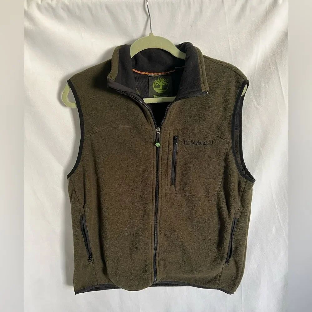 Timberland Fleece Full Zip Up Sleeveless Vest Size M